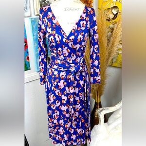 Ann Taylor Vibrant Floral Long Sleeve Dress